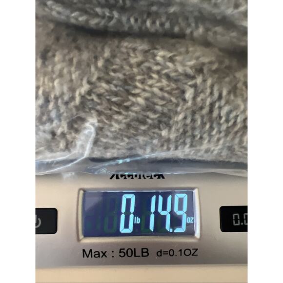 Women's Wool Shawl Neck Sweater Sz S Gray Marled Preppy Minimalist Academiacore - Picture 6 of 6